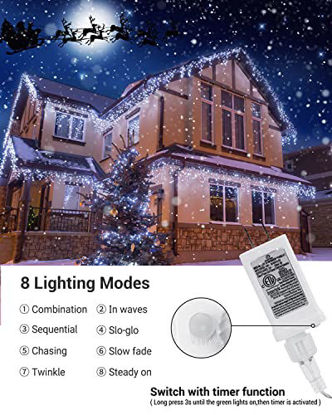 Christmas Tree Lights, 400 LED Christmas Lights with 8 Light Modes & Memory  Function, 6.6FT x 16 String Lights with Timing Function & Remote Control 