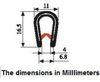 Picture of Edge Trim Black Large U Height - 21/32" U Height x 3/64" - 5/32". Grip Range (25 FEET)