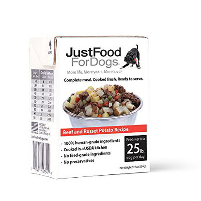 Picture of JustFoodForDogs PantryFresh Dog Food, Human Quality Ingredients Ready to Serve Food for Dogs - Beef & Russet Potato (Set of 6)