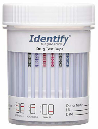 Picture of 10 Pack Identify Diagnostics 6 Panel Drug Test Cup - Testing Instantly for 6 Different Drugs THC, OXY, MOP, COC, BZO, AMP ID-CP6 (10)