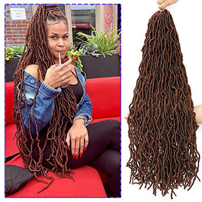 Picture of 4 Packs 30 Inch Soft Locs Crochet Hair, For Natural Butterfly Locs Crochet Braids, Faux locs Crochrt Hair(30 Inch, 4Packs, 30#)