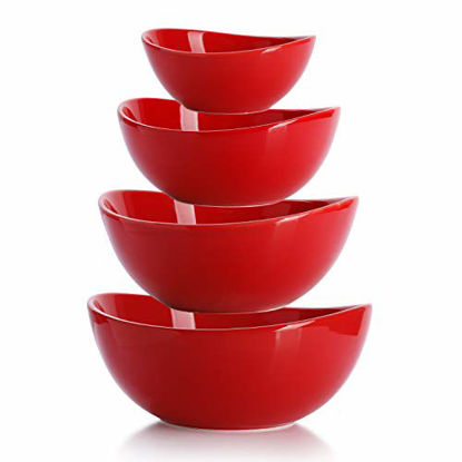 Picture of Sweese 105.404 Porcelain Bowls 10-18-28-42 Ounce Various Size Bowl Set - Set of 4, Red