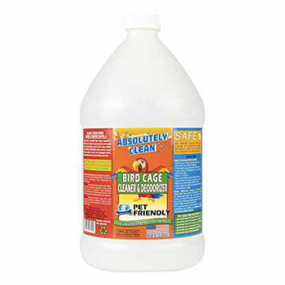Picture of Absolutely Clean Amazing Bird Cage Cleaner and Deodorizer - Just Spray/Wipe - Safely & Easily Removes Bird Messes Quickly and Easily - Made in The USA (128 oz Gallon)
