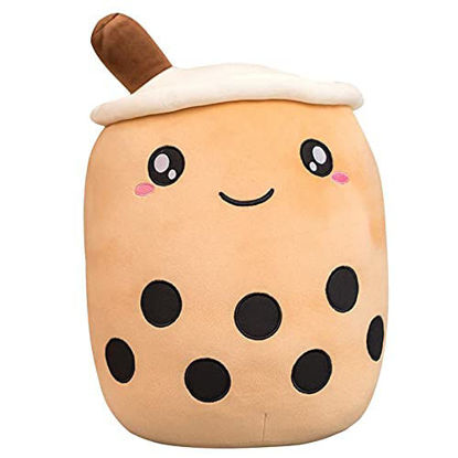Picture of VHYHCY Cute Stuffed Boba Plush Bubble Tea Plushie Pillow Milk Tea Cup Pillow Food Plush, Soft Kawaii Hugging Plush Toys Gifts for Kids(Brown, 19.6 inch)