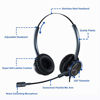 Picture of Phone Headset with 2.5mm & 3.5mm Connector for Deskphone Cell Phone PC Laptop, CallCenter Office Headset with Microphone Noise Canceling for Panasonic AT&T Vtech Cordless DECT Phone for Polycom