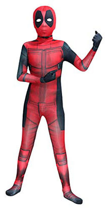 Picture of Riekinc Superhero Bodysuit Zentai Kids Halloween Cosplay Costumes Kids Medium