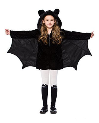 Picture of yolsun Girls' Vampire bat Costume, Halloween Animal Cute Dress up (6-7ySuggested Height:48"-53", Black-1)