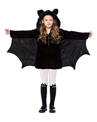 Picture of yolsun Girls' Vampire bat Costume, Halloween Animal Cute Dress up (6-7ySuggested Height:48"-53", Black-1)