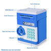 Picture of Refasy Safe Coin Bank Birthday Gift Toys for 3-12 Year Old Girl Boy, Children Fun Toys 8-12 Kids ATM Bank Machine with Bank Card Money Bank for Cash Toy Electronic Coin Banks Box for Kids Blue