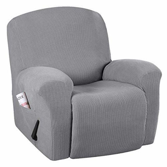 Picture of H.VERSAILTEX Super Stretch Couch Covers Recliner Covers Recliner Chair Covers Form Fitted Standard/Oversized Power Lift Reclining Slipcovers, Feature Soft Thick Jacquard, Dove, 1 Pack