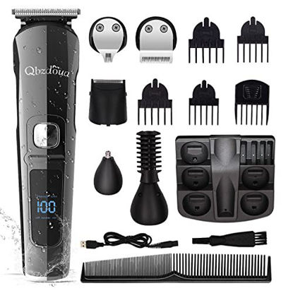 Picture of Mens Hair Clipper Beard Trimmer Cordless Mens Grooming Kit Trimmer for Beard Head Face and Body waterproof IPX7 LED Power display