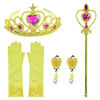 Picture of Princess Costume for Girls Party Fancy Dress Up with Accessories 10-12 Years(Style3 150cm) Yellow