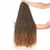 Picture of Leeven 24 Inch Long Passion Twist Hair Ombre Blonde Water Wave Braiding Hair for Butterfly Locs 7 Packs Hot Water Setting Synthetic Passion Twists Crochet Braids Hair for Women (18 Strands/Pack,T27#)
