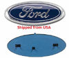 Picture of 2x Pack Compatible with FORD F150 Dark Blue Grille Tailgate Emblem 2005-14, Oval 9"X3.5", 3 Mounting Tabs, Also Fits 05-07 F250 F350, 11-14 Edge, 11-16 Explorer, 06-11 Ranger