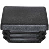 Picture of Prescott Plastics 1.25" Inch Square Plastic Plug Insert (50 Pack), Black End Cap for Metal Tubing, Fence, Glide Insert for Pipe Post, Chairs and Furnitures