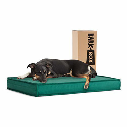 Picture of BarkBox Outdoor All Weather Dog/Cat Bed, Waterproof, Removable Cover, Cooling Foam Layer & Memory Foam for Orthopedic Joint Relief, All Season Camping Crate Pet Mattress for Small/Medium/Large Pets