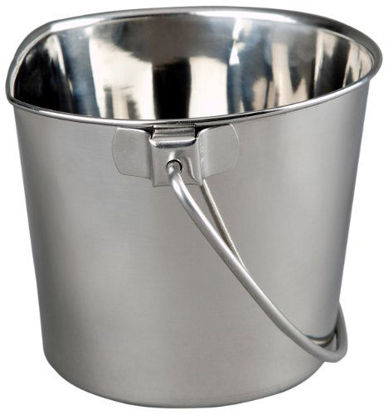 Picture of Advance Pet Products Heavy Stainless Steel Flat Side Bucket, 9-Quart