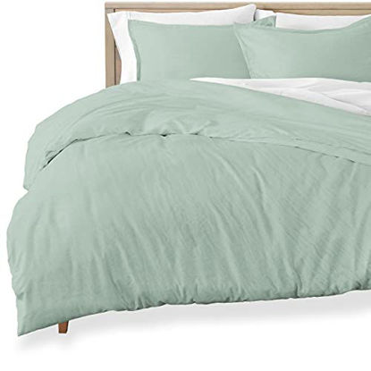 Picture of Bare Home Sandwashed Duvet Cover Queen Size - Premium 1800 Collection Duvet Set - Cooling Duvet Cover - Super Soft Duvet Covers (Queen, Sandwashed Slate)