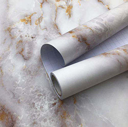 Glossy Slate Gold Marble Counter top Contact Paper Waterproof 15.7'' X  118