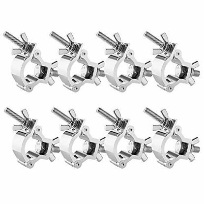 Picture of 1.18-1.38 Inch Truss Clamp Stage Lights Clamp, 8PCS WorldLite Premium Lighting Clamps for DJ Lighting Par Lights Spot Lights, Fit for 30-35mm OD Tube/Pipe, Heavy Duty 165lb Load Capacity