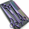 Picture of Kingstar 7.0in. Matt Purple Professional Pet Grooming Scissors Set,Straight & Thinning & Curved Scissors Set with Comb,case,A429