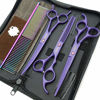 Picture of Kingstar 7.0in. Matt Purple Professional Pet Grooming Scissors Set,Straight & Thinning & Curved Scissors Set with Comb,case,A429