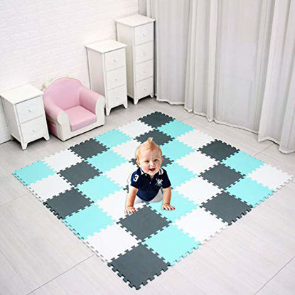 Picture of Baby Play MAT Game MAT Floor Tile Foam Pads Foam Kids Kid Rug Tile Flooring Baby Floor MAT Crawling MAT Interlocking MATS Baby Gym Mat Gym Flooring Mat Puzzle Exercise Mats SCDW101108112G301018