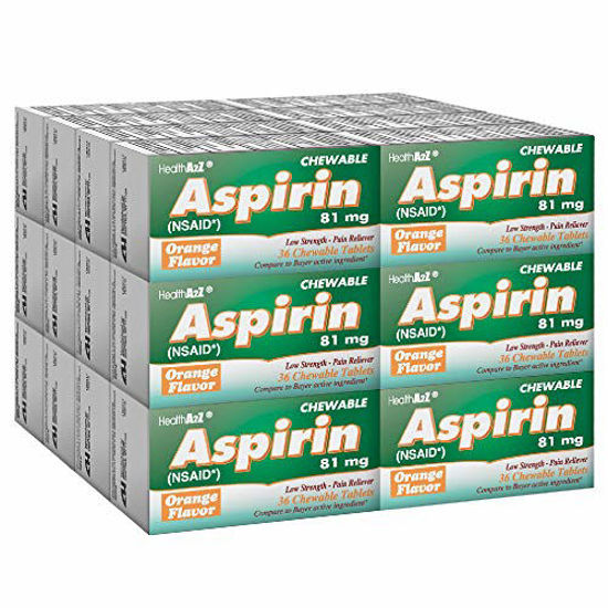 GetUSCart HealthA2Z Aspirin 81mg NSAID, Compare to Bayer Active
