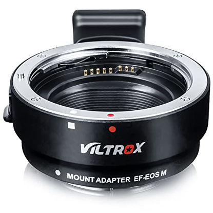 Picture of VILTROX EF-EOS M Lens Mount Auto Focus Adapter, Compatible with Canon EF/EF-S Lens to Canon EOS M (EF-M Mount) Mirrorless Camera Body EOS M100 M50 M3 M10 M6 M5