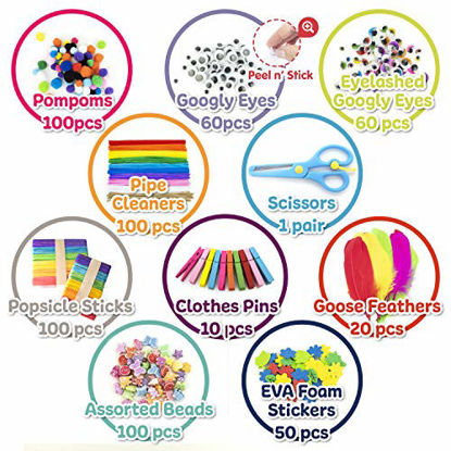 Picture of Olly Kids Arts and Crafts Supplies Set- 1000+ Pieces Giftable Craft Box for Kids: DIY Craft Supplies for Toddlers, School Project, and Homeschool