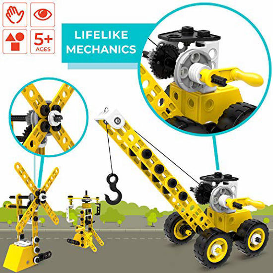 STEM / Building Toy for Ages 5, 6, 7, 8, 9, 10, 11, 12 Years Old Kid, Boy,  Girl - 2-in-1 Truck Airplane Take Apart Toy, 361 Pcs DIY Building Kit