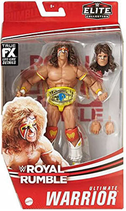 Picture of WWE MATTEL Ultimate Warrior Royal Rumble Elite Collection Action Figure with Authentic Gear & Accessories, 6-in Posable Collectible Gift for Fans Ages 8 Years Old & Up,Multicolor
