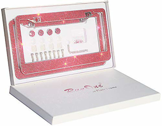 Red rhinestone license clearance plate frames