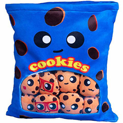 Picture of Yummy Cookie Stuffed Toy Game Pillow, Cute Plush Cushion, Delicious Food Dessert Package, Birthday Gift (8pcs a Bag, Blue)