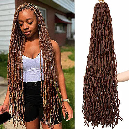 GetUSCart- 36 Inch Nu Faux Locs Crochet Braids Hair 4 Packs Soft Goddess Curly  Wavy Pre-Looped 100% Premium Fiber Synthetic Crochet Hair African Roots  Most Natural Pre-twisted Hair Extensions (36 Inch, 30#)