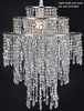 Picture of Waneway Acrylic Chandelier Shade, Ceiling Light Shade Beaded Pendant Lampshade with Crystal Beads and Chrome Frame for Bedroom, Wedding or Party Decoration, Diameter 12.6 inches, 3 Tiers, Silver