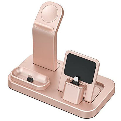 Picture of Tinetton 3 in 1 Charging Station Compatible with Apple Watch iPhone AirPods with 10W Adapter
