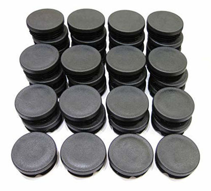 Picture of 40pcs Pack: 1 3/4 Inch Round Black Plastic End Cap (for Hole Size from 1 1/2 to 1 11/16, Including 1 5/8 inches), Cover for Steel Fence Post, Furniture Finishing Plug