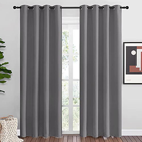 Three Pass Microfiber Noise Redu Nicetown Blackout Curtains Panels For Bedroom 