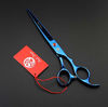 Picture of Purple Dragon Professional 7.0 inch 4PCS Pet Grooming Scissors Kit Japan Premium Steel Straight & Curved & Thinning Blade Dog Hair Cutting Shears Set with Case