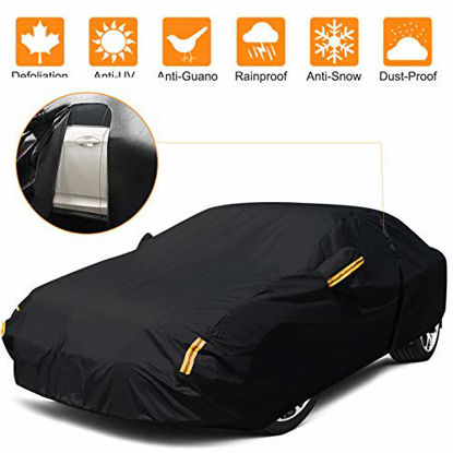 Picture of NEVERLAND Sedan Car Cover Waterproof Heavy Duty All Weather Protection Snow Winter Anti-UV Windproof Outdoor Full Car Cover Fit for Automobiles 178''~185'' BMW /Mercedes-Benz /Honda