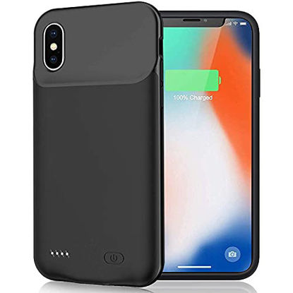 Picture of Battery Case for iPhone X/XS/10,[7000mAh] mAh Portable Protective Charging Case Extended Rechargeable Battery Pack Charger Case Compatible with iPhone X/iPhone Xs/iPhone 10(5.8 inch Black)
