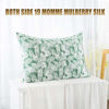 Picture of ZIMASILK 100% Mulberry Silk Pillowcase for Hair and Skin Health,Both Sides 19 Momme Silk Floral Print,1pc (King 20''x36'',Green Leaves)