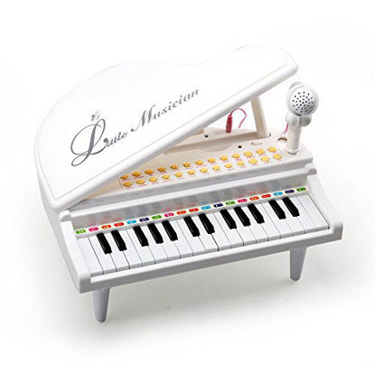 Picture of Amy&Benton Piano Keyboard Toy for Kids 31 Keys White Multifunctional Electronic Toy Piano with Microphone for Baby Toddler Birthday Gift Toy for 3 4 Year Old