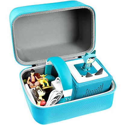 Picture of Case Compatible with Toniebox Starter Set and Tonies Figurine, Educational Musical Toy Storage Holder Organizer Fits for Charging Station, Headphones and More Accessories for Kids-Blue(Box Only)