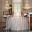Picture of PartyDelight Silver Sequin Tablecloth Round 108" Table Linen for Wedding, Banquet, Party