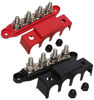 Picture of (Red & Black) 3/8" 4 Stud Power Distribution Block -BUSBAR- with Cover - Made in The USA