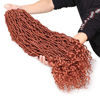 Picture of Leeven 6 Packs Pre-looped Goddess Soft Locs Crochet Braids Hair With Curly Ends 24 Inch Long Cooper Red Synthetic Wavy Curly Boho New Faux Locs Braiding Hair 350 Color Locs Hair 21 Strands/Pack