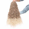 Picture of Leeven 24 Inch Goddess New Faux Locs Crochet Hair Ombre Blonde 6 Packs Long Soft Locs Crochet Braids Hair With Curly Ends Synthetic Bohemian Locs Braiding Hair for Women 21 Strands/Pack