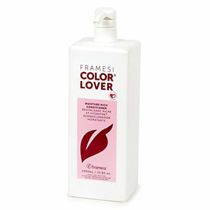 Picture of Framesi Color Lover Moisture Rich Conditioner, 33.8 fl oz, Sulfate Free Shampoo with Coconut Oil and Quinoa, Color Treated Hair
